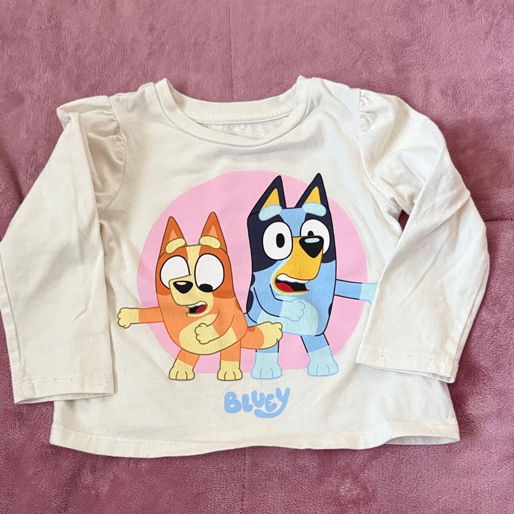 GAP Kids Long Sleeve Shirt - White with Blue and Orange Characters